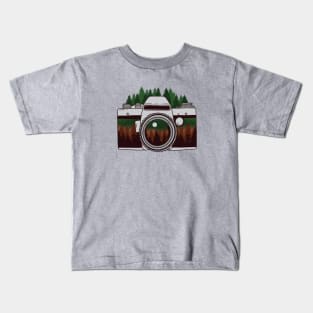 Vintage Forest Camera Illustration Kids T-Shirt